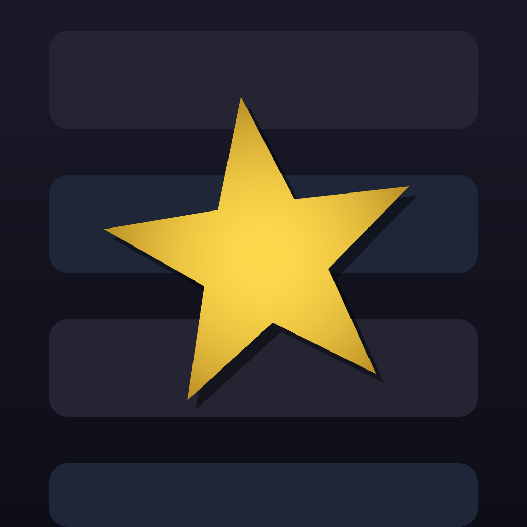 DoomScroller app icon — a gold star over dark feed cards